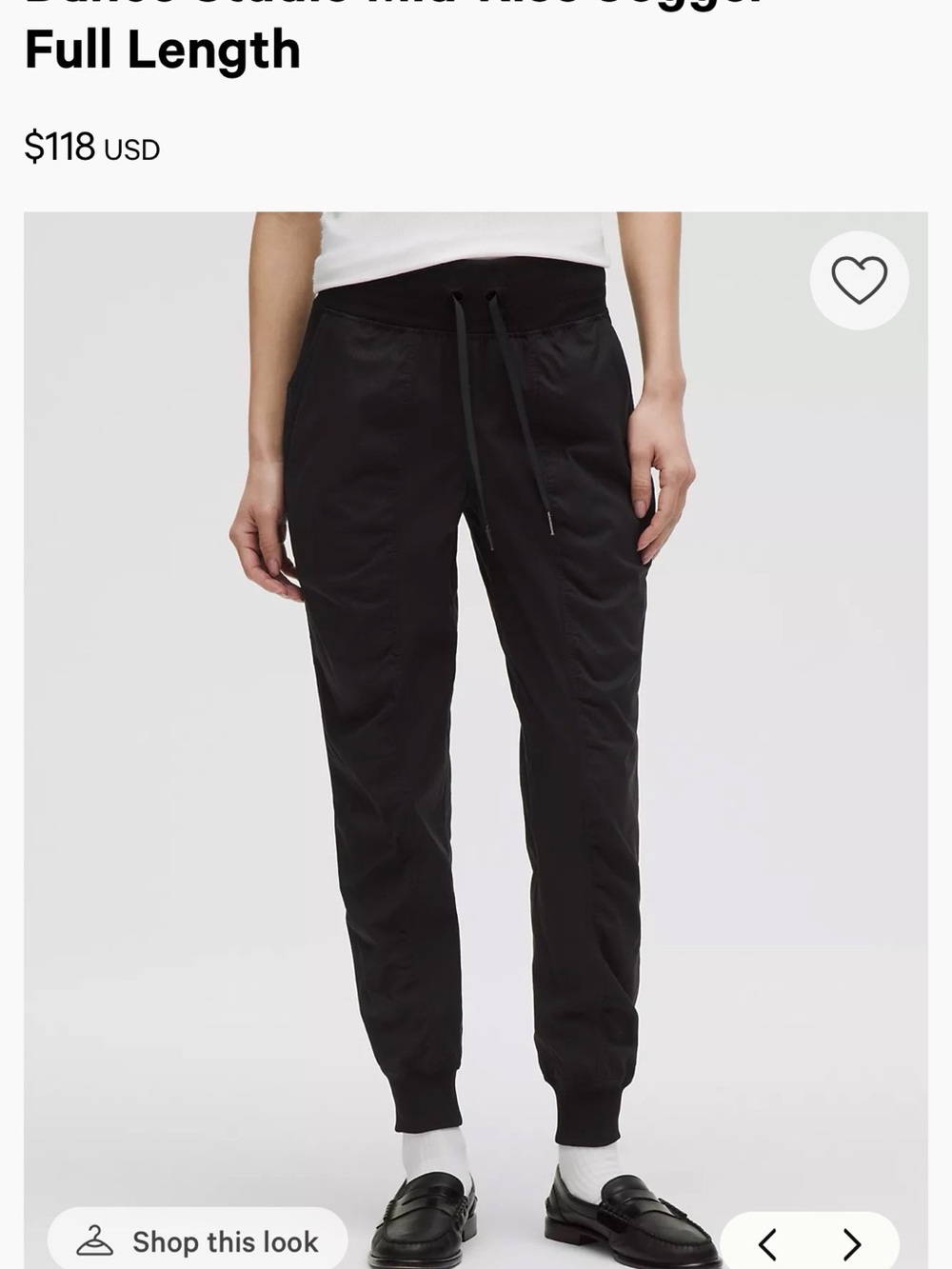 Lululemon Women’s Dance Studio Mid-Rise Jogger SIZE: 4 
Full Length